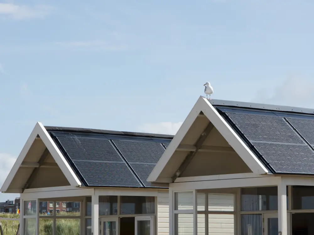 Homes with solar panels across both roofs