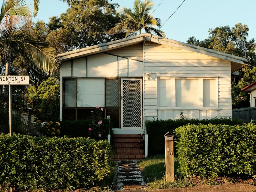 White weatherboard granny flat